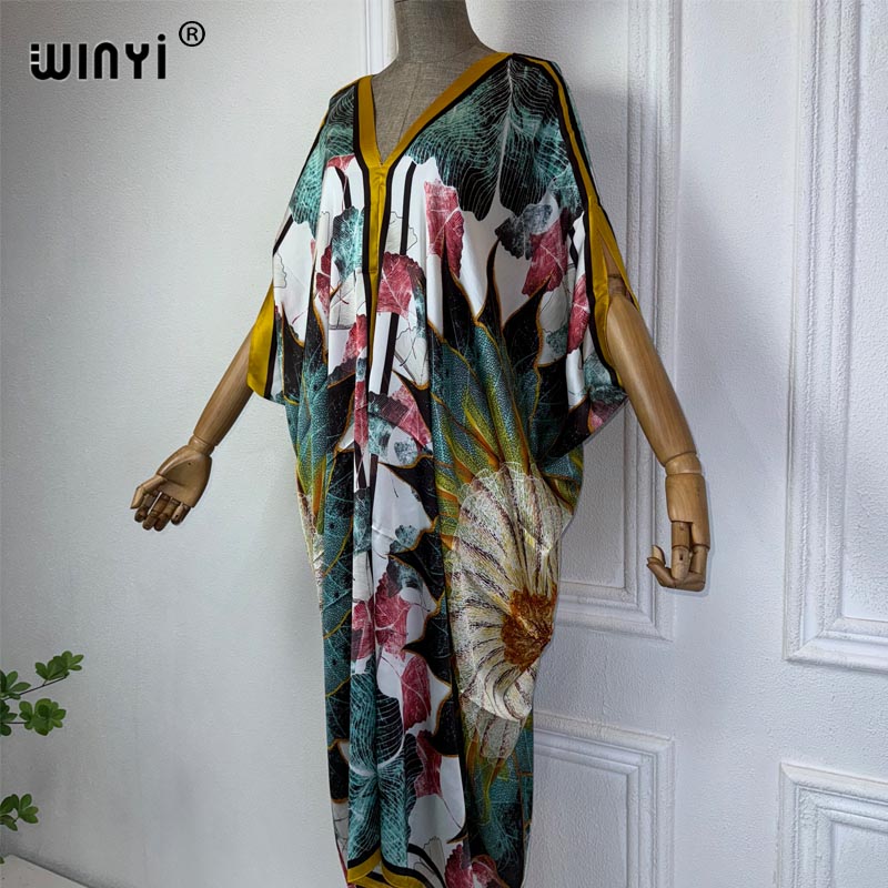 WINYI Summer african V-neck dr - Robe Silk Women recension och pris