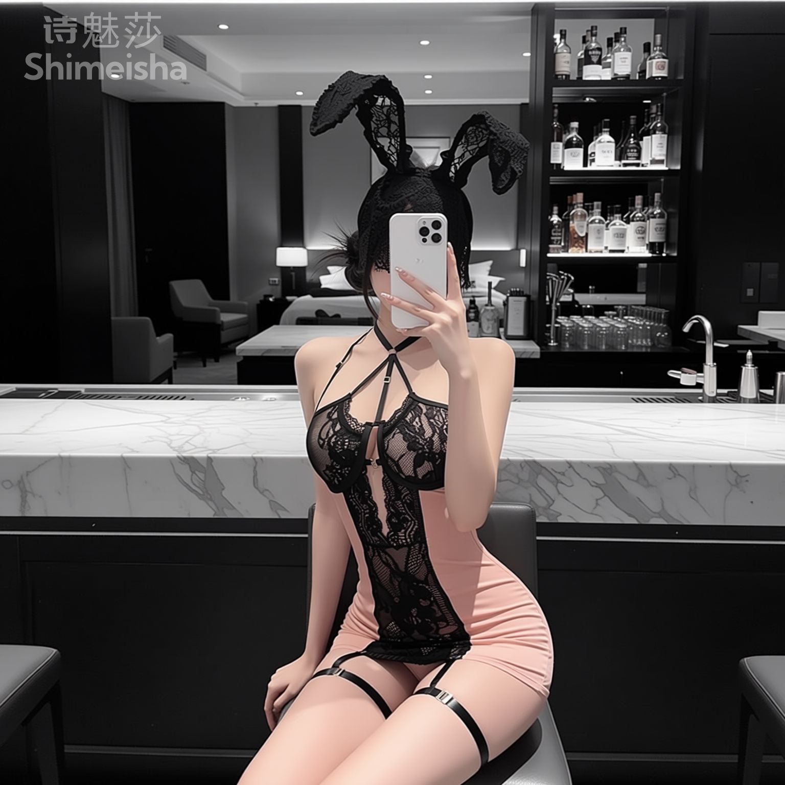 jimiko For Women's Pink Black  - Lace Teddy Lingerie recension och pris