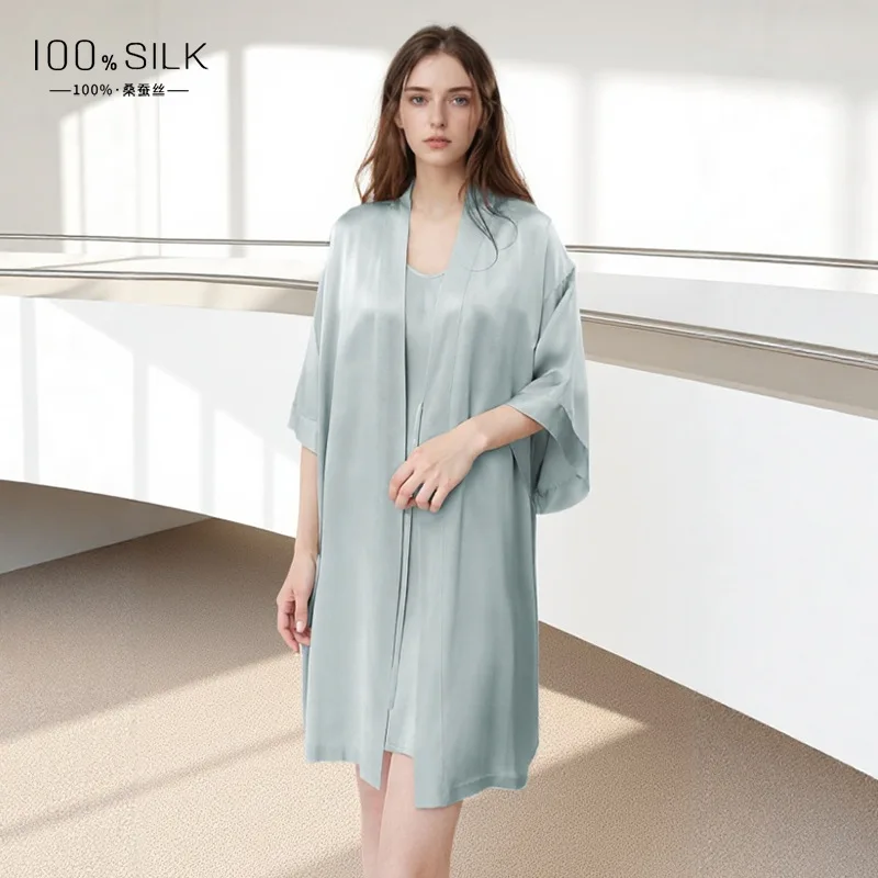 Women Pure Mulberry Silk Bathr - Robe Silk Women recension och pris