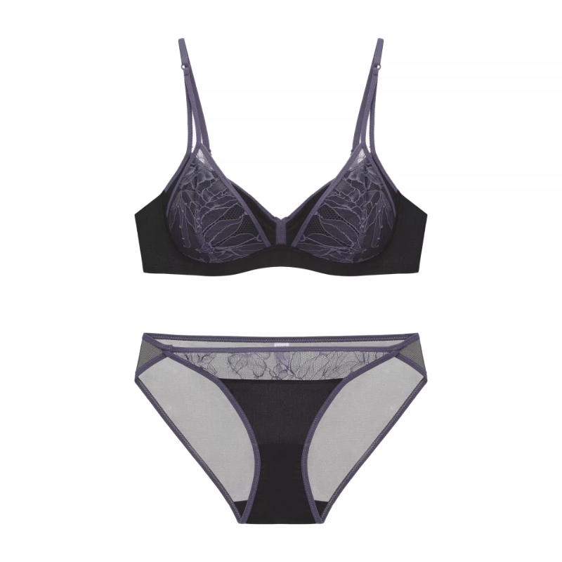 Women French Lace Non Padded B - Bralette Wireless Soft recension och pris