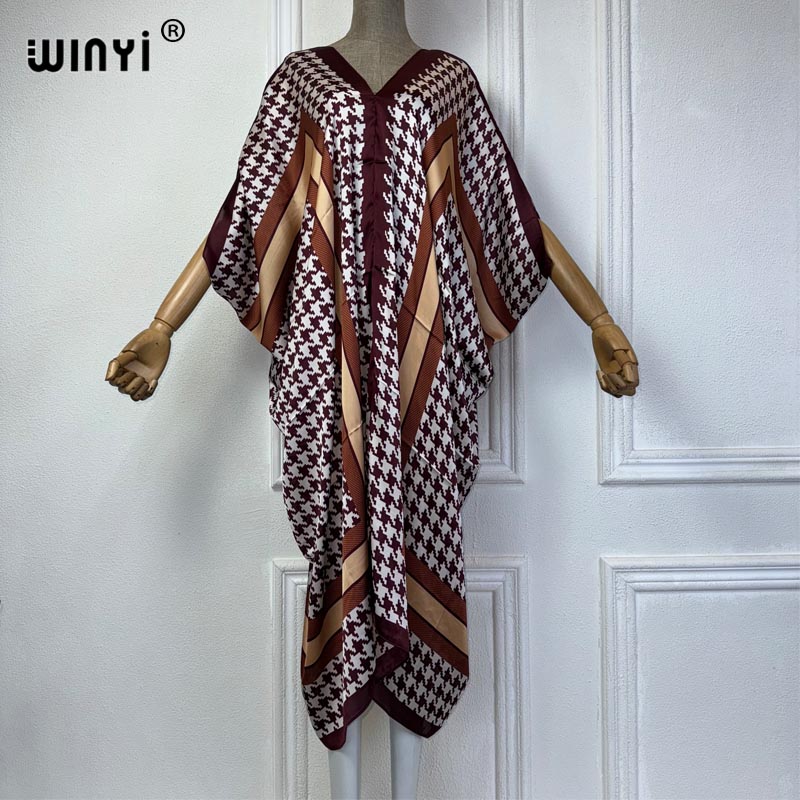 WINYI Summer african V-neck dr - Robe Silk Women recension och pris